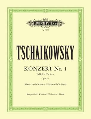 C.F. Peters Corporation - Piano Concerto No. 1 in B flat minor Op. 23 (Edition for 2 Pianos) - Tchaikovsky/Teichmuller - 2 Pianos, 4 Hands - Book