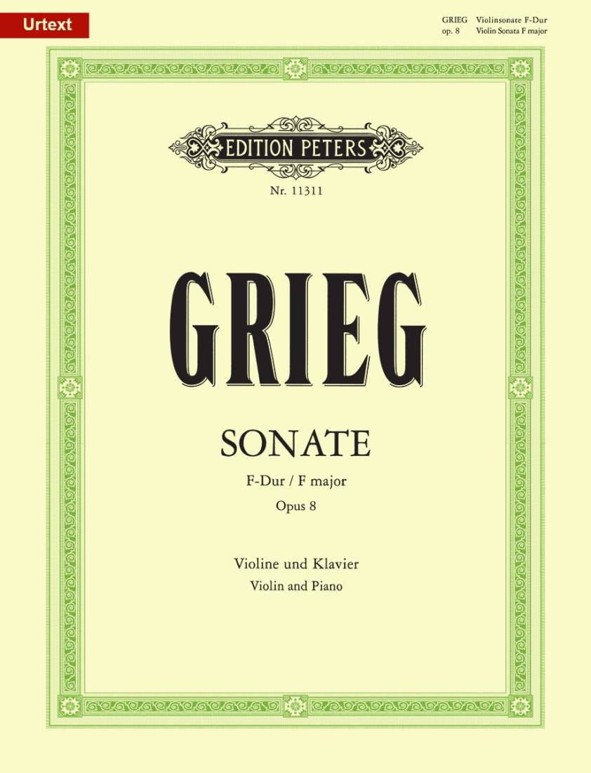 Sonata No. 1 in F Major Op. 8 - Grieg/Benestad - Violin/Piano - Sheet Music