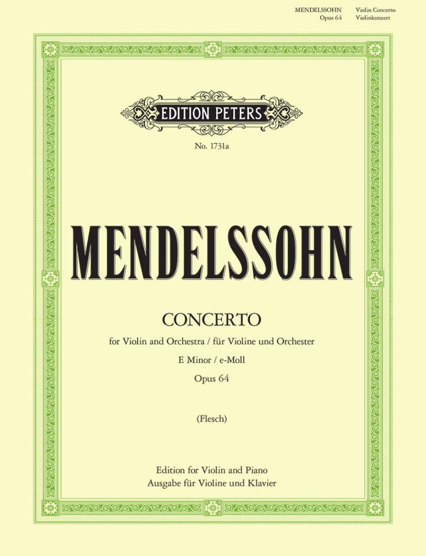 Concerto in E minor Op. 64 - Mendelssohn/Flesch - Violin/Piano - Sheet Music