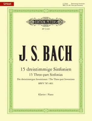 C.F. Peters Corporation - 15 Three-part Sinfonias BWV 787-801 - Bach/Bartels - Piano - Book