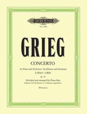 C.F. Peters Corporation - Piano Concerto in A minor Op. 16 (Arranged for Piano Solo, abridged) - Grieg/Weismann - Piano - Book