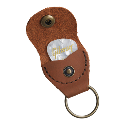 Leather Pickholder Keychain - Brown