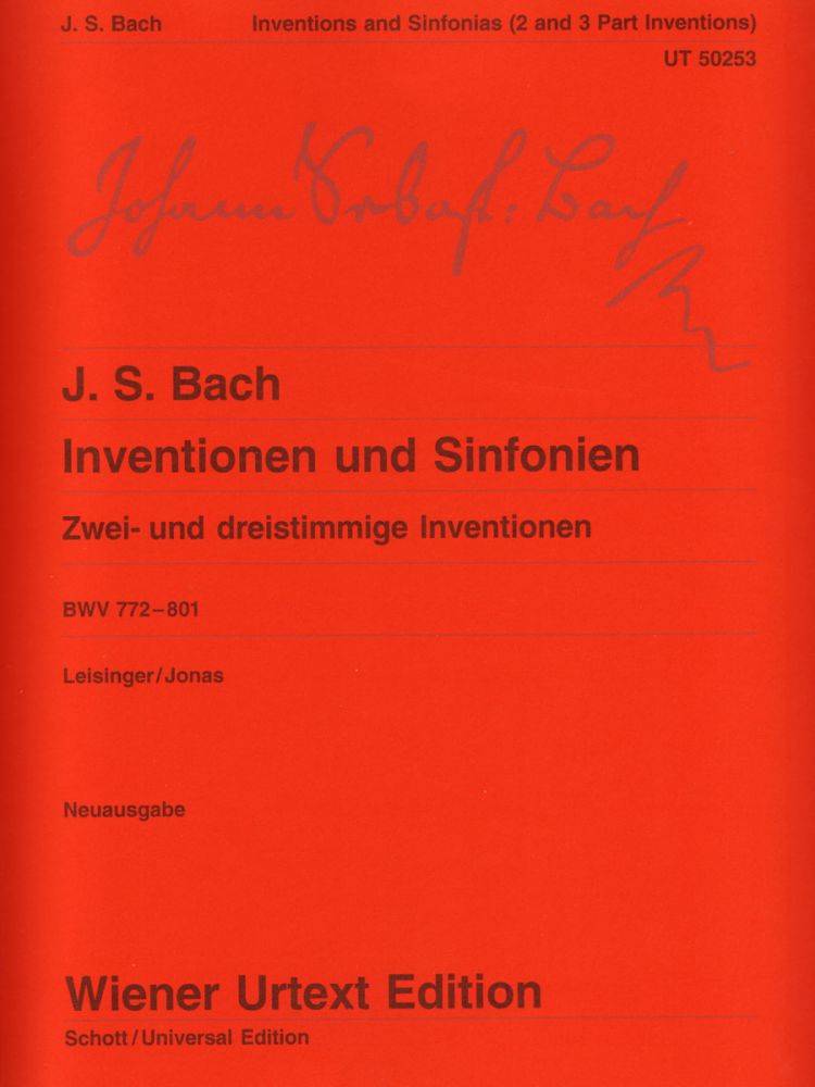 Inventionen and Sinfonien, BWV 772-801 - Bach - Piano - Book