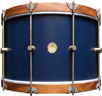 A&F Drum Co. - Club Series Maple Bass Drum with Rosewood Hoops, 14x22 - Chandler Blue