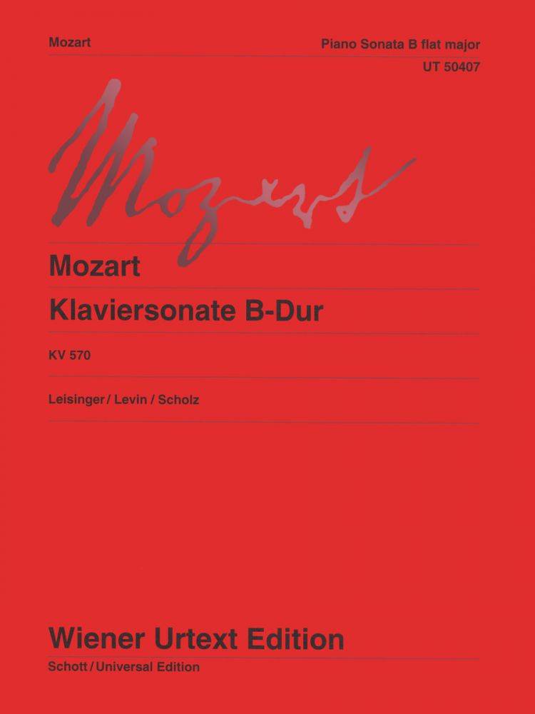 Piano Sonata In B Flat Major, KV570 - Mozart/Leisinger - Piano - Sheet Music
