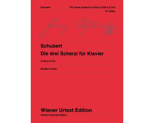 The Three Scherzi for Piano, D.593 & D.570 - Schubert - Piano - Book