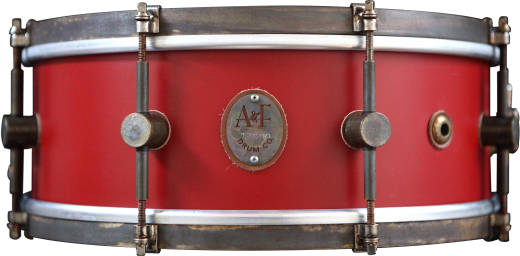 A&F Drum Co. - Steam Bent Solid Maple Snare, 6.5x14 - Antique Red
