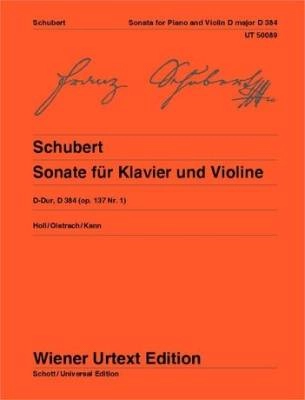 Wiener Urtext Edition - Sonata (Sonatina) for piano and violin D major Op. 137,1 D 384 - Schubert - Violin/Piano - Sheet Music