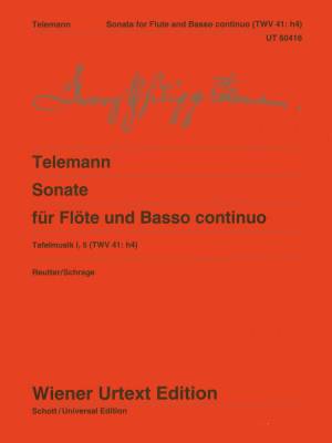Sonata for Flute and Basso Continuo TWV 41:h4 - Telemann/Reutter - Flute/Basso Continuo - Book