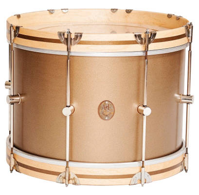 A&F Drum Co. - Club Series Maple Bass Drum with Maple Hoops and Nickel Hardware, 14x20 - Deco Gold