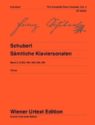 Wiener Urtext Edition - Complete Piano Sonatas, Vol 3 - Schubert/Tirimo - Piano - Book