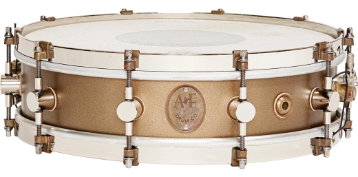 A&F Drum Co. - Club Series Maple Snare with Nickel Hardware, 4x14 - Deco Gold