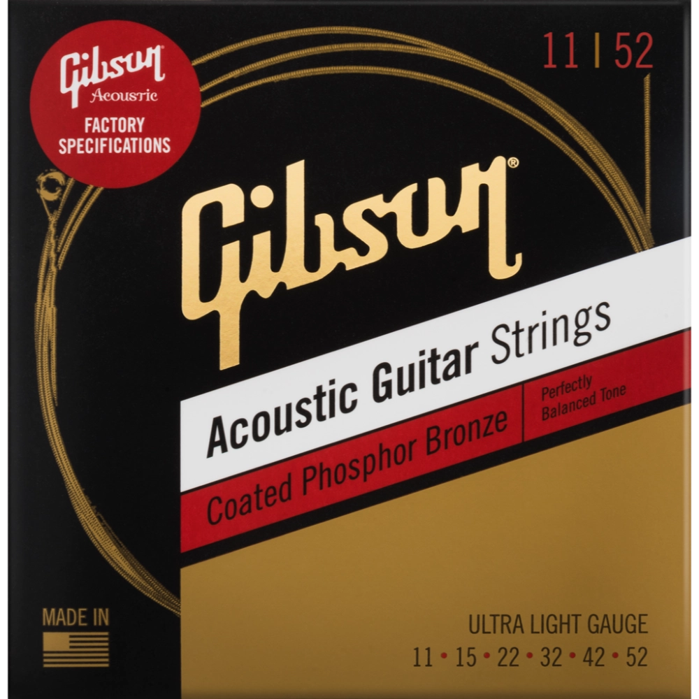 Coated Phosphor Bronze Acoustic Strings - Ultra Light 11-52