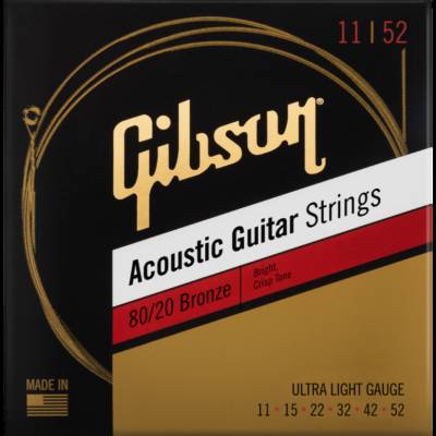 Gibson - 80/20 Bronze Acoustic Guitar Strings - Ultra Light 11-52