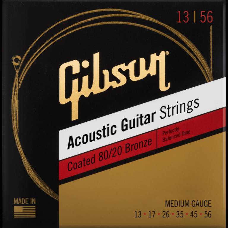 Coated 80/20 Bronze Acoustic Strings - Medium 13-56