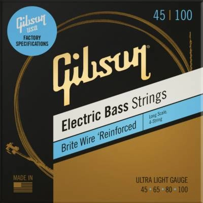 Gibson - Brite Wire Electric Bass Strings, Long Scale - Ultra Light 45-100