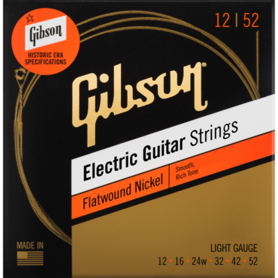 Gibson - SEG-FW12 Flatwound Electric Guitar Strings - Light 12-52