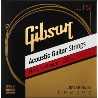 Gibson - Phosphor Bronze Acoustic Strings - UltraLight 11-52