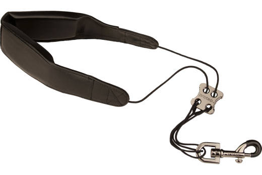 22\'\' Leather Less-Stress Saxophone Neck Strap w/ Deluxe Metal Trigger Snap