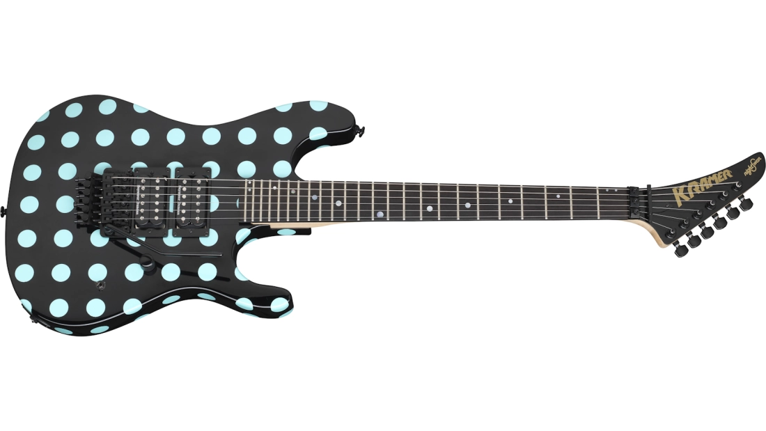 Nightswan Electric Guitar - Black/Blue Polka Dot