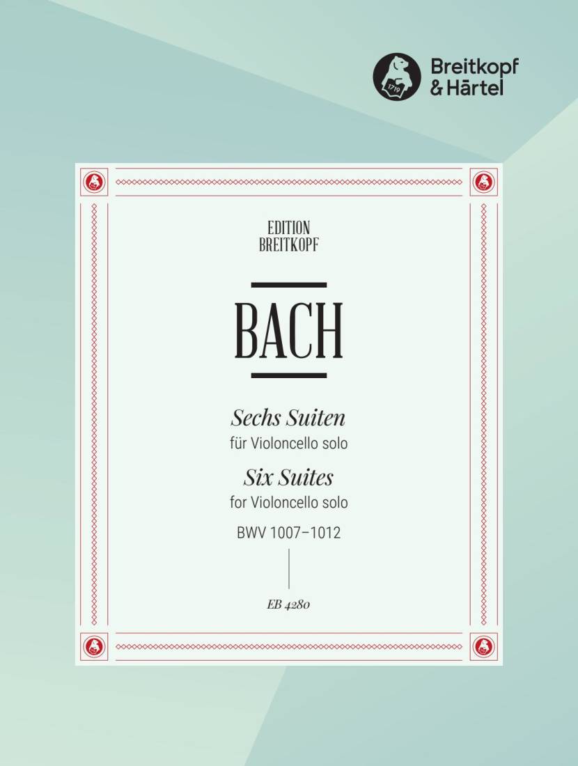 6 Suites BWV 1007-1012 - Bach/Klengel - Cello - Book