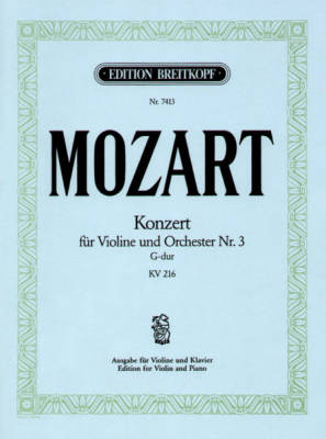 Violin Concerto No. 3 in G major K. 216 - Mozart/Eisen - Violin/Piano Reduction - Sheet Music