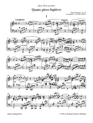 4 Pieces Fugitives, Op. 15 - Schumann/Draheim - Piano - Book
