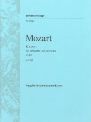 Clarinet Concerto in A major K. 622 - Mozart - Clarinet/Piano Reduction - Sheet Music