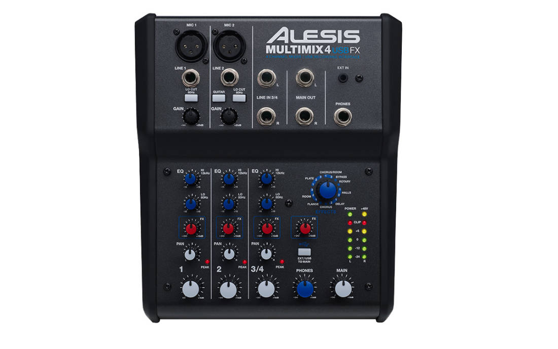 MultiMix 4 USB FX Four-channel Mixer with Effects and USB Audio Interface