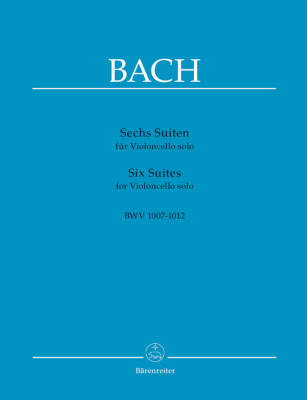 Baerenreiter Verlag - Six Suites for Violoncello solo BWV 1007-1012 - Bach/Wenzinger - Cello - Book