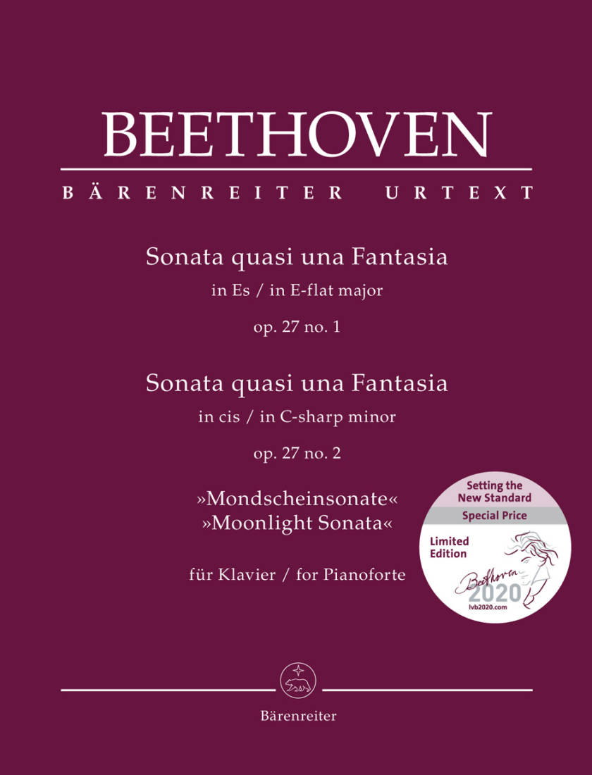 Sonata quasi una Fantasia for Pianoforte in E-flat major op. 27 no. 1 / Sonata quasi una Fantasia for Pianoforte in C-sharp minor op. 27 no. 2 \'\'Moonlight Sonata\'\' - Beethoven/Del Mar - Piano - Book