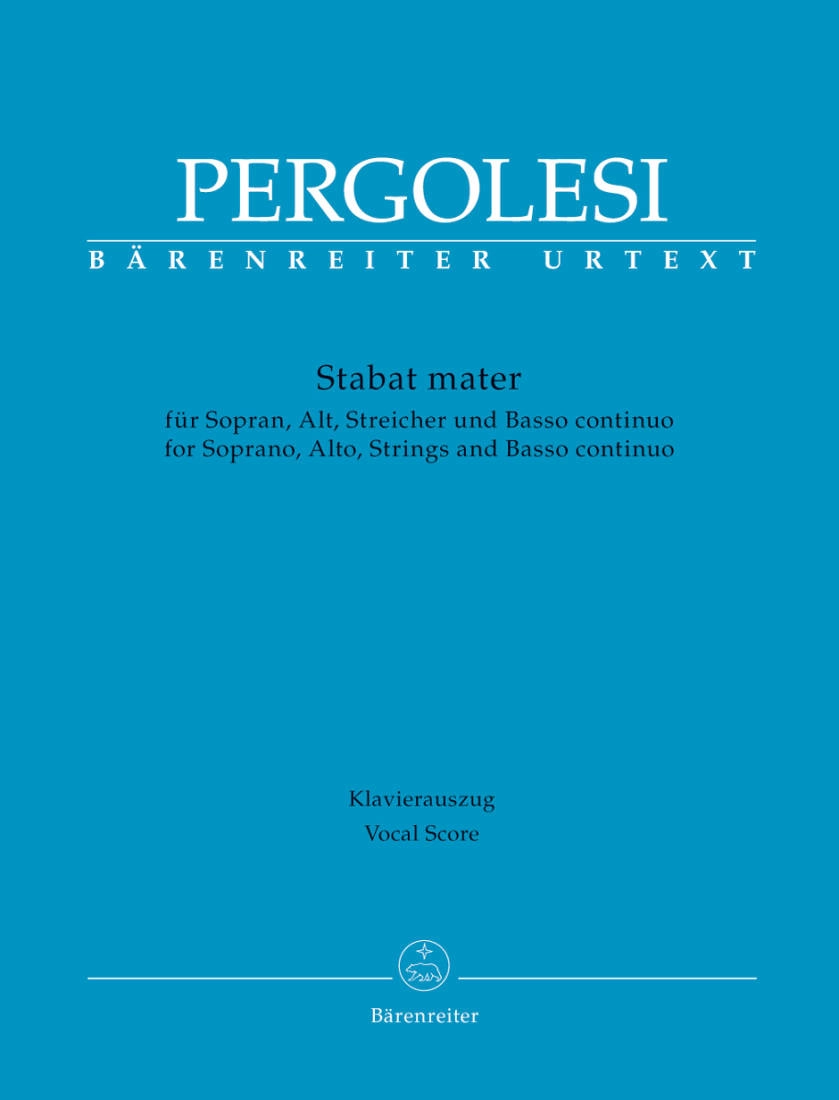 Stabat Mater for Soprano, Alto, Strings and Basso continuo - Pergolesi/Bruno/Ritchie - Vocal Score - Book