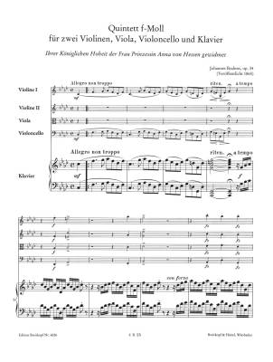 Piano Quintet in F minor Op. 34 - Brahms - Piano Quintet - Score/Parts