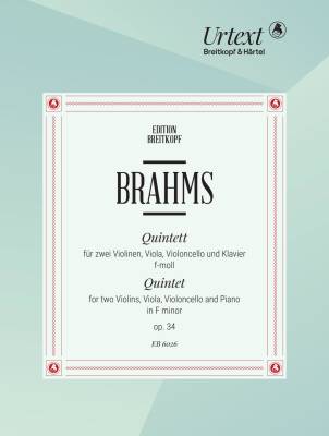 Piano Quintet in F minor Op. 34 - Brahms - Piano Quintet - Score/Parts