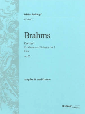 Breitkopf & Hartel - Piano Concerto No. 2 in Bb major Op. 83 - Brahms - Piano/Piano Reduction Duet - Book