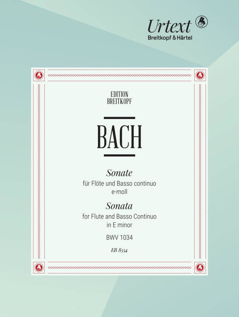 Sonata in E minor BWV 1034 - Bach/Kuijken - Flute/Basso Continuo - Sheet Music