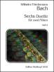 Breitkopf & Hartel - 6 Duets Volume 2 - Bach/Braun - Flute Duet - Book