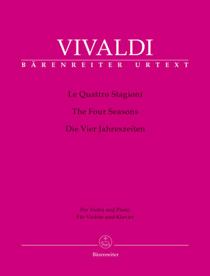 Baerenreiter Verlag - The Four Seasons - Vivaldi/Hogwood - Violin/Piano - Book