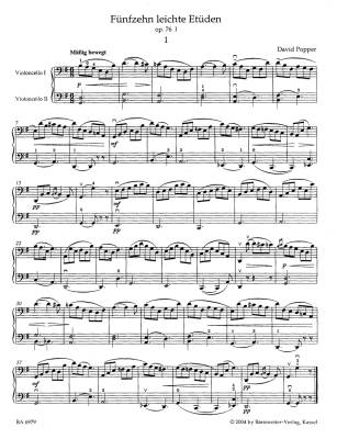 Fifteen Easy Melodic-Harmonic Etudes, op. 76 I/Ten Grand Etudes of Moderate Difficulty, op. 76 - Popper/Rummel - Cello - Book