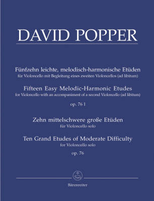 Baerenreiter Verlag - Fifteen Easy Melodic-Harmonic Etudes, op. 76 I/Ten Grand Etudes of Moderate Difficulty, op. 76 - Popper/Rummel - Cello - Book