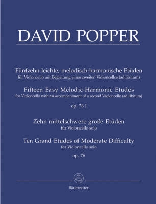 Fifteen Easy Melodic-Harmonic Etudes, op. 76 I/Ten Grand Etudes of Moderate Difficulty, op. 76 - Popper/Rummel - Cello - Book