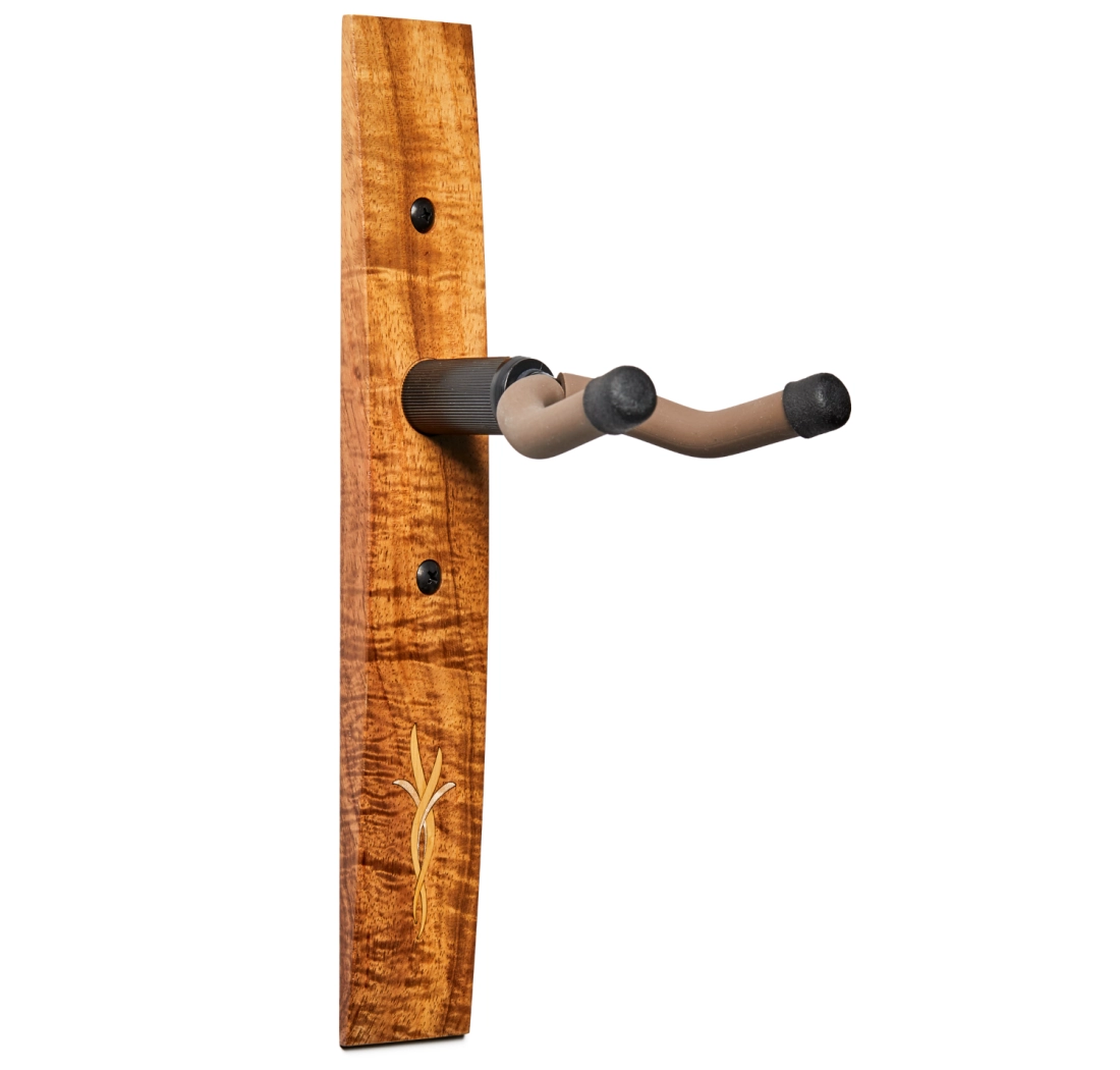 Koa Guitar Hanger with Bouquet Inlay