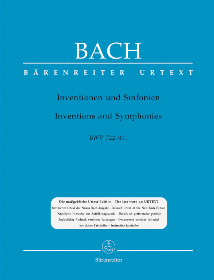 Inventions and Sinfonias BWV 772-801 - Bach/Dadelsen - Piano - Book