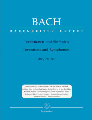 Baerenreiter Verlag - Inventions and Sinfonias BWV 772-801 - Bach/Dadelsen - Piano - Book
