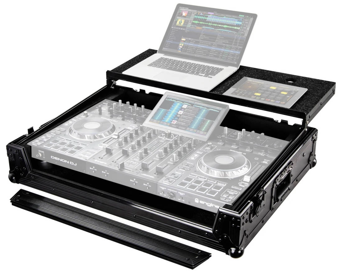 Black Label Flight Zone Case with Glide Platform for Denon Prime 4 DJ Controller