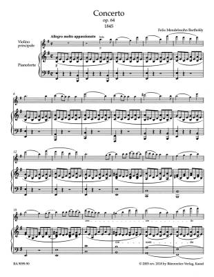 Concerto in E minor op. 64 (Late version 1845) - Mendelssohn/Todd/Brown - Violin/Piano Reduction - Sheet Music