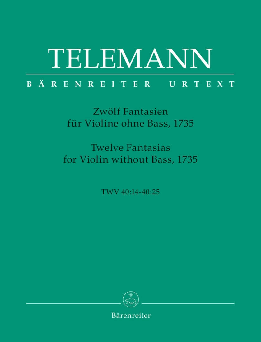 Twelve Fantasias TWV 40: 14-25 - Telemann/Hausswald - Violin - Book