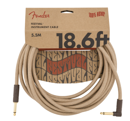 Fender - Festival Hemp Instrument Cable, Straight/Angle,18.6 - Natural