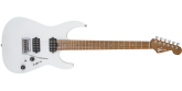 Charvel Guitars - USA Select DK24 HH 2PT CM, Caramelized Flame Maple Fingerboard - Satin White