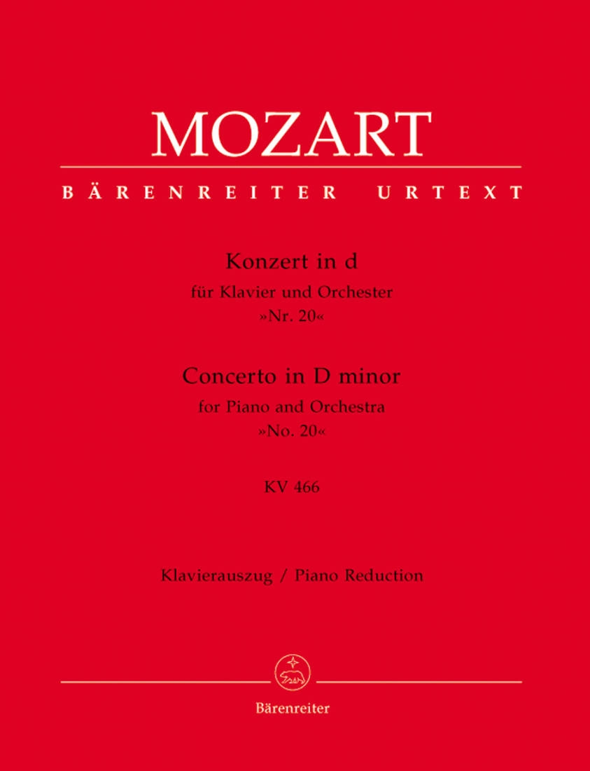 Concerto for Piano and Orchestra no. 20 in D minor K. 466 - Mozart/Engel/Heussner/Faber - Solo Piano/Piano Reduction (2 Pianos, 4 Hands) - Book